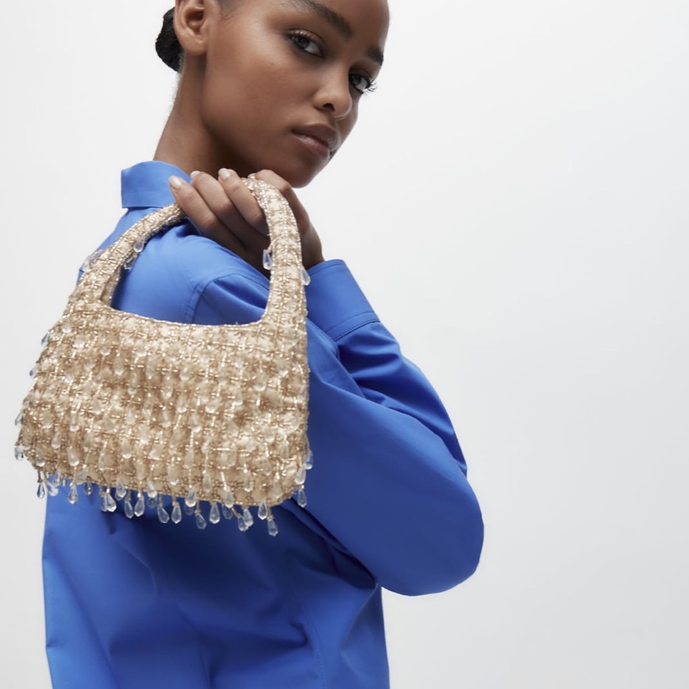 ZARA BEADED SHOULDER BAG